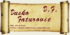 Duško Faturović vizit kartica